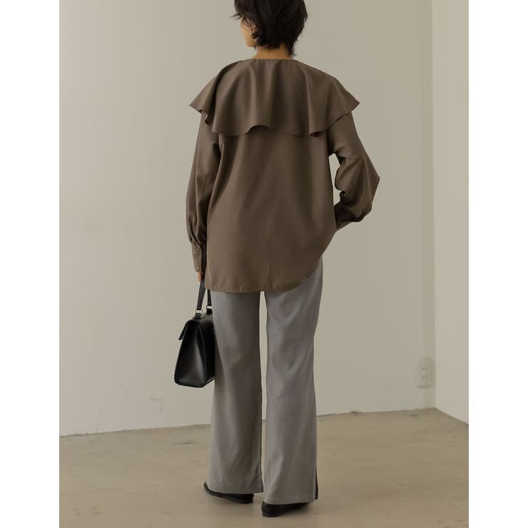 サイドのボックスタックデザインが旬 選べるチェック柄サイドタックパンツ パンツ | Re:EDIT | 詳細画像16 