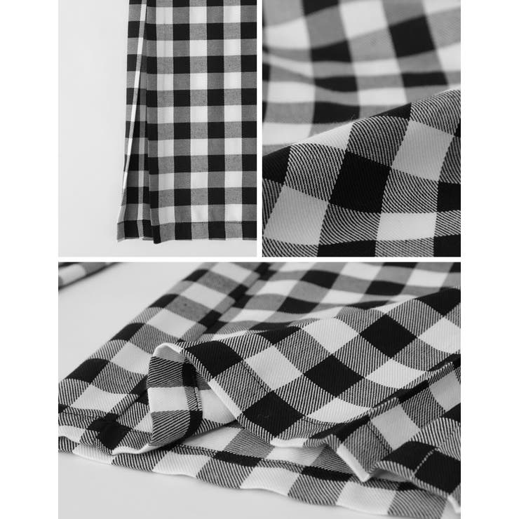 サイドのボックスタックデザインが旬 選べるチェック柄サイドタックパンツ パンツ | Re:EDIT | 詳細画像24 