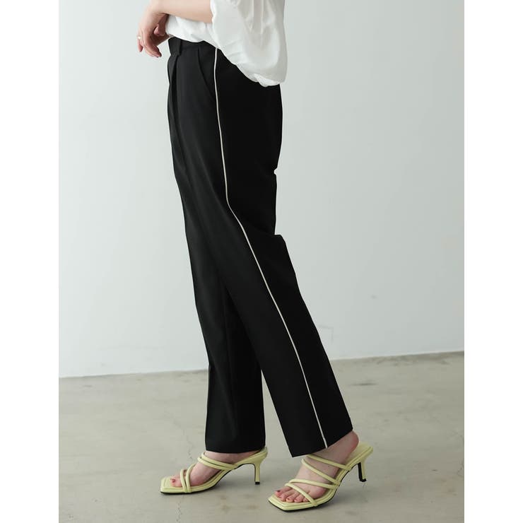 ボーダーレスに着回しできるのがポイント クロスサイドラインテーパードパンツ パンツ | Re:EDIT | 詳細画像8 