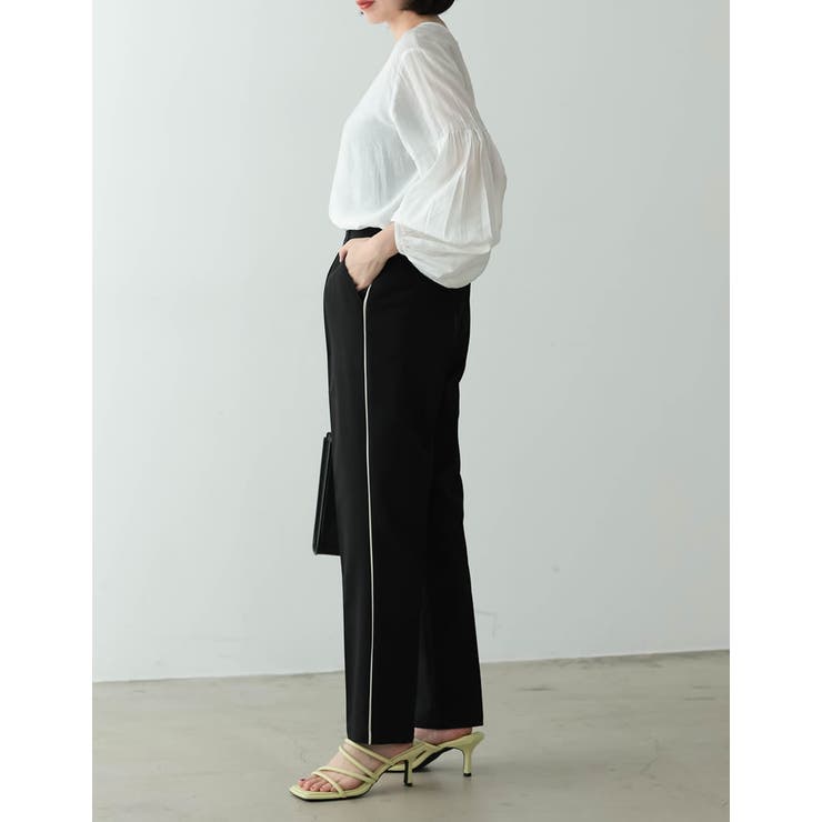 ボーダーレスに着回しできるのがポイント クロスサイドラインテーパードパンツ パンツ | Re:EDIT | 詳細画像9 