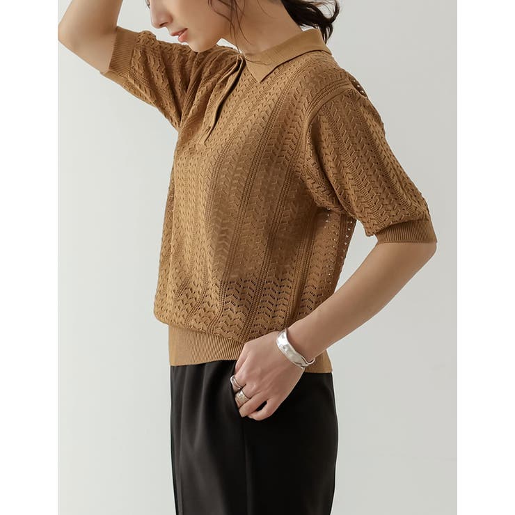 ベーシックさにトレンド感を備えたポロシャツニット 品番 Gs Re Edit リエディ のレディース ファッション通販 Shoplist ショップリスト