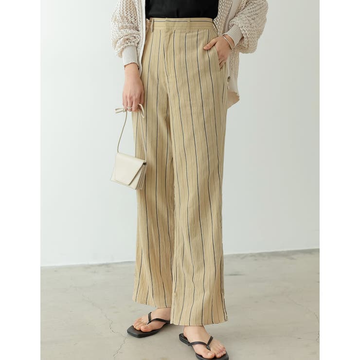 [低身長サイズ有]2WAY裾リボンマルチストライプコットンパンツ | Re:EDIT | 詳細画像11 