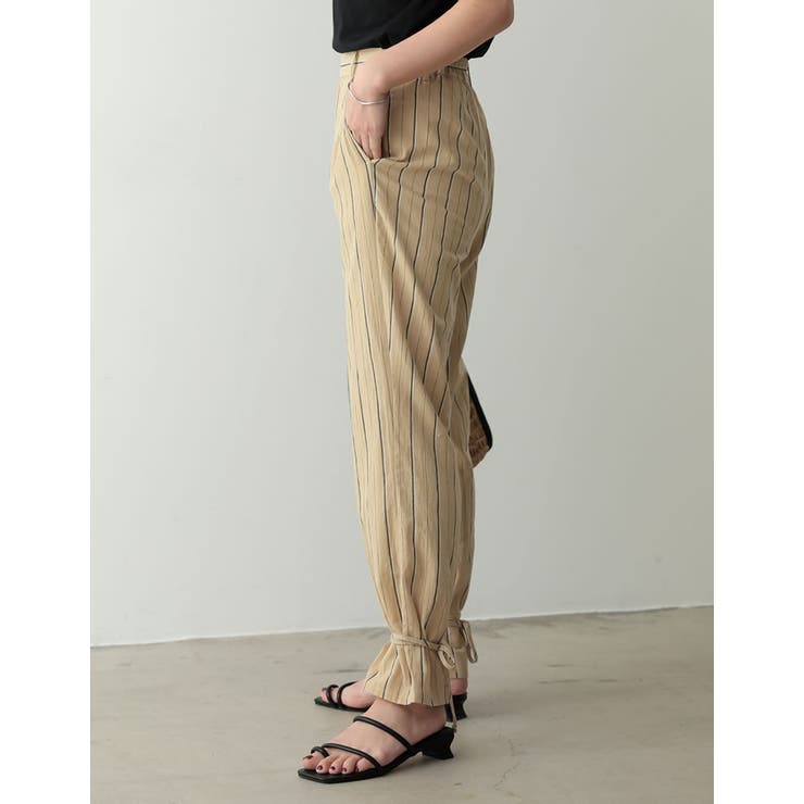 [低身長サイズ有]2WAY裾リボンマルチストライプコットンパンツ | Re:EDIT | 詳細画像9 