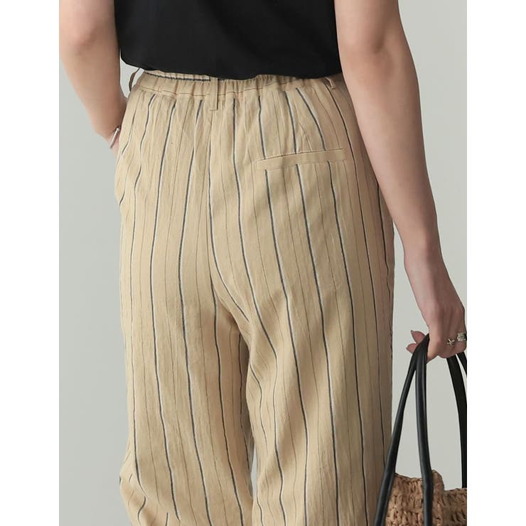 [低身長サイズ有]2WAY裾リボンマルチストライプコットンパンツ | Re:EDIT | 詳細画像10 