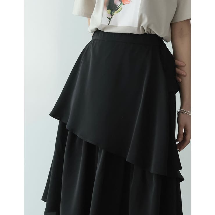 歩くたびに綺麗に揺れるシルエット ランダムティアードシフォンロングスカート | Re:EDIT | 詳細画像24 