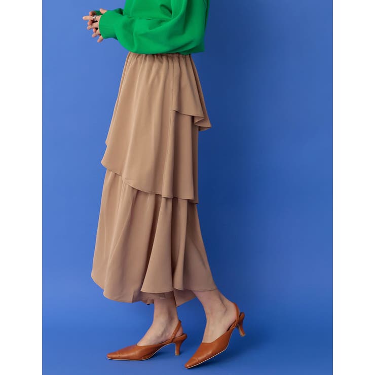 歩くたびに綺麗に揺れるシルエット ランダムティアードシフォンロングスカート | Re:EDIT | 詳細画像30 