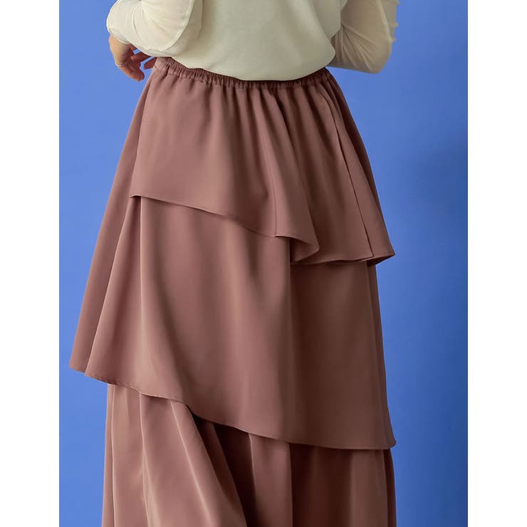 歩くたびに綺麗に揺れるシルエット ランダムティアードシフォンロングスカート | Re:EDIT | 詳細画像31 