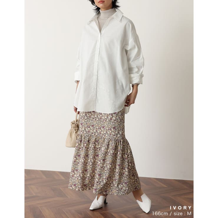 小ぶりな花柄でクラシカルな雰囲気を演出 ライトコール花柄マーメイドスカート | Re:EDIT | 詳細画像13 