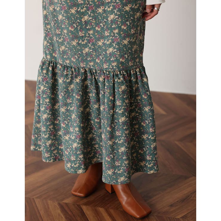 小ぶりな花柄でクラシカルな雰囲気を演出 ライトコール花柄マーメイドスカート | Re:EDIT | 詳細画像23 