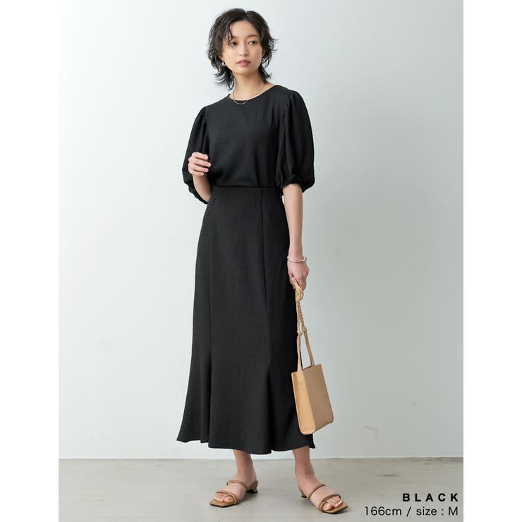 綺麗見えシルエットとリラクシーな穿き心地が魅力 楊柳カットソーフレアスカート | Re:EDIT | 詳細画像11 