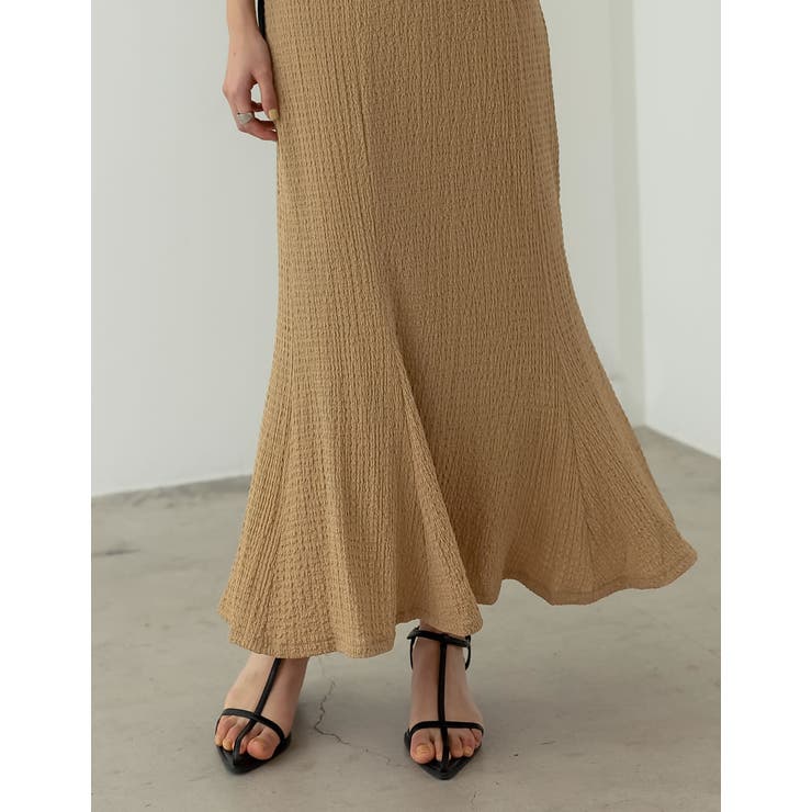 綺麗見えシルエットとリラクシーな穿き心地が魅力 楊柳カットソーフレアスカート | Re:EDIT | 詳細画像13 