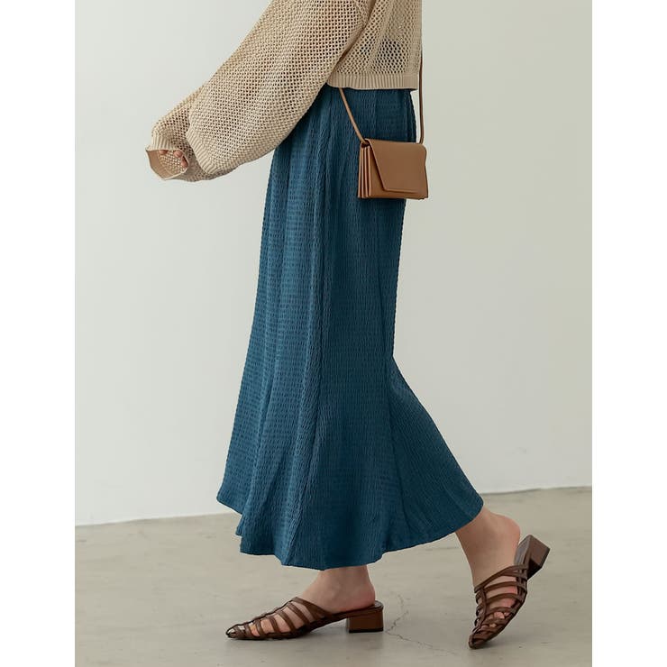 綺麗見えシルエットとリラクシーな穿き心地が魅力 楊柳カットソーフレアスカート | Re:EDIT | 詳細画像16 