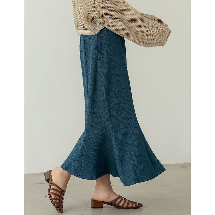 綺麗見えシルエットとリラクシーな穿き心地が魅力 楊柳カットソーフレアスカート | Re:EDIT | 詳細画像21 