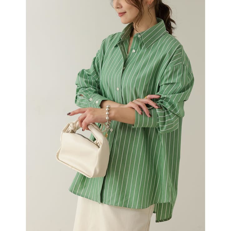 クリーミーカラーのストライプシャツ ランダムストライプシャツ トップス 品番 Gs Re Edit リエディ のレディース ファッション通販 Shoplist ショップリスト