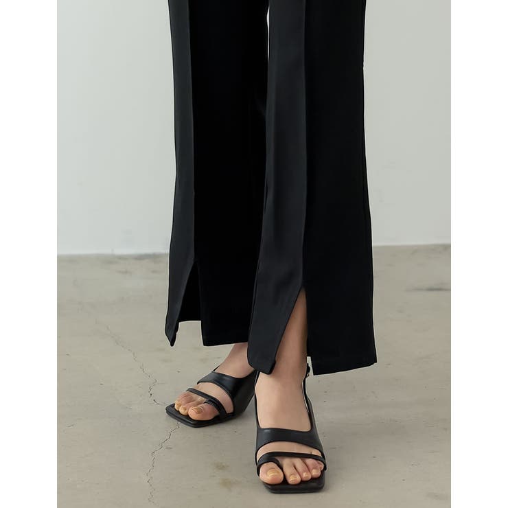 リサイクルストレッチツイルセンターピンタックスリットパンツ | Re:EDIT | 詳細画像10 