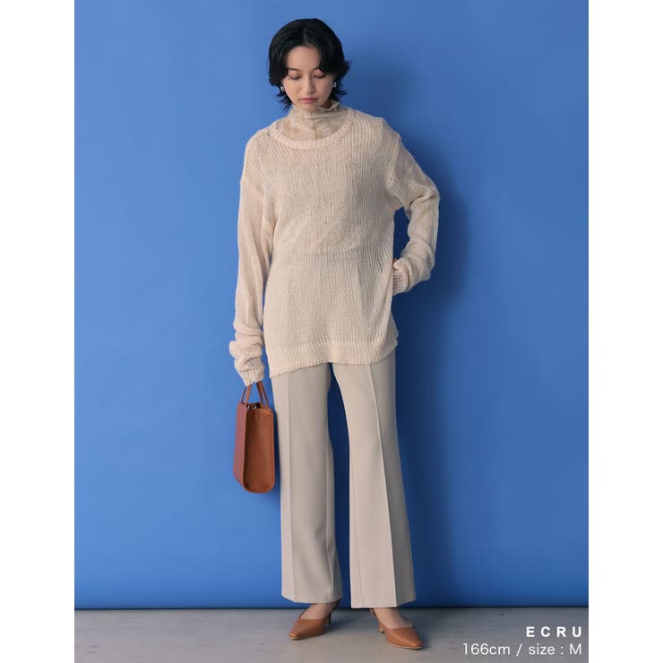 手首のくしゅっとしたシルエットがトレンドライク モヘアタッチローゲージニットチュ… | Re:EDIT | 詳細画像6 