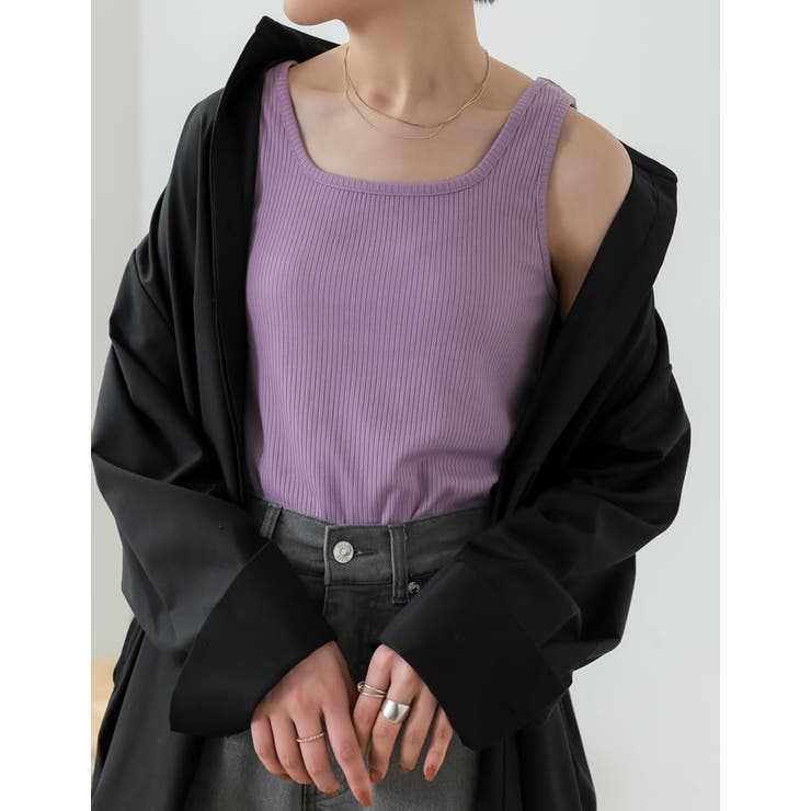 パープル(020) | 無地テレコリブタンクトップ | Re:EDIT