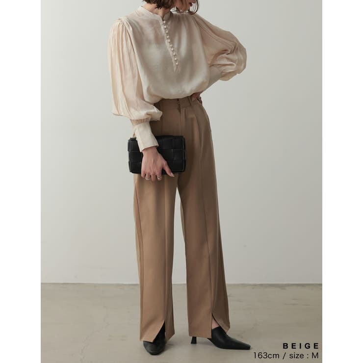 大人フェミニンな旬のシアートップス シアーポプリンボリュームスリーブブラウス | Re:EDIT | 詳細画像5 