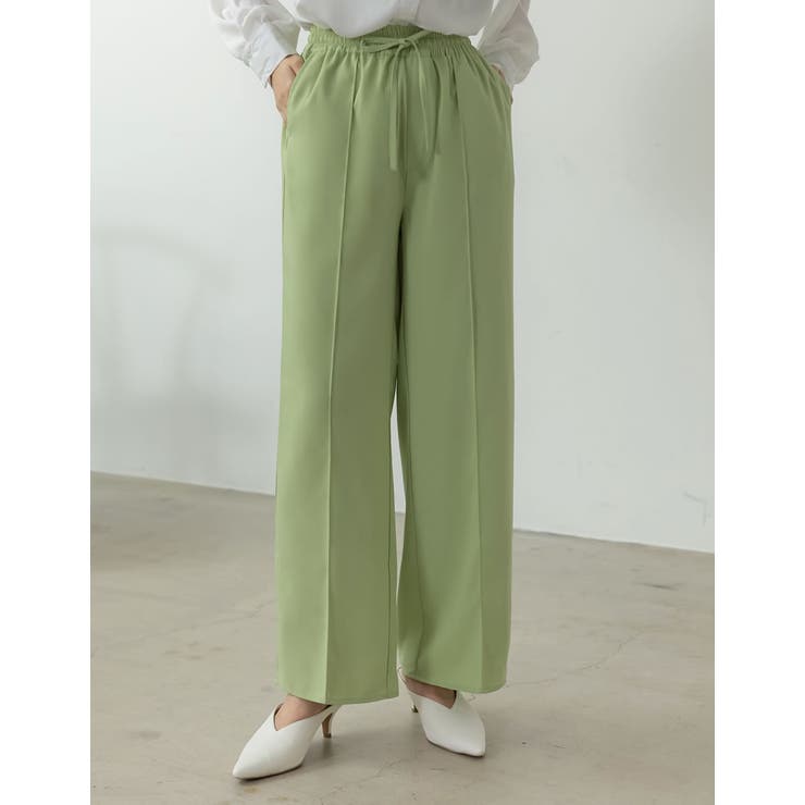 ライムグリーン(017) | [低身長/高身長サイズ有]カラーツイルセンターピンタック | Re:EDIT