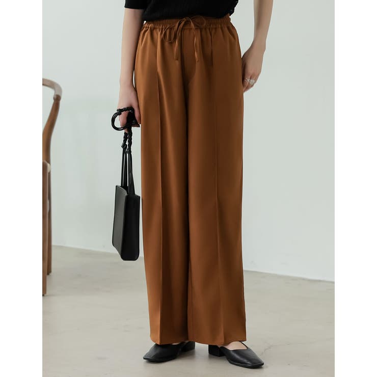 モカ(019) | [低身長/高身長サイズ有]カラーツイルセンターピンタック | Re:EDIT