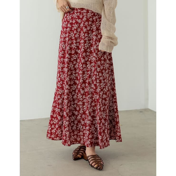 繊細な小花柄が大人の魅力を引き立てる デシン小花柄マーメイドスカート スカート | Re:EDIT | 詳細画像5 