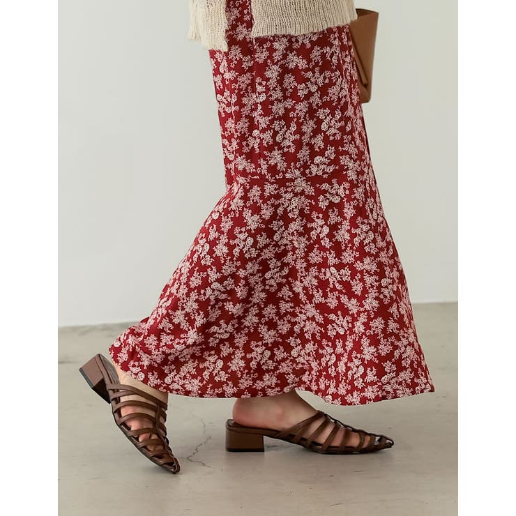 繊細な小花柄が大人の魅力を引き立てる デシン小花柄マーメイドスカート スカート | Re:EDIT | 詳細画像21 