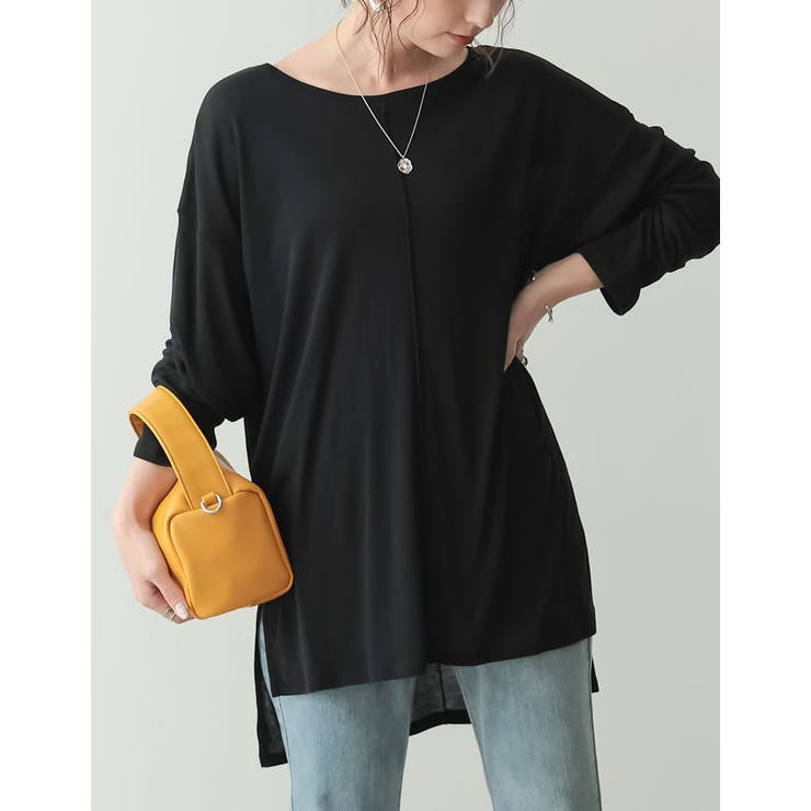 ブラック(001) | シアーフライスセンターピンタックトップス | Re:EDIT