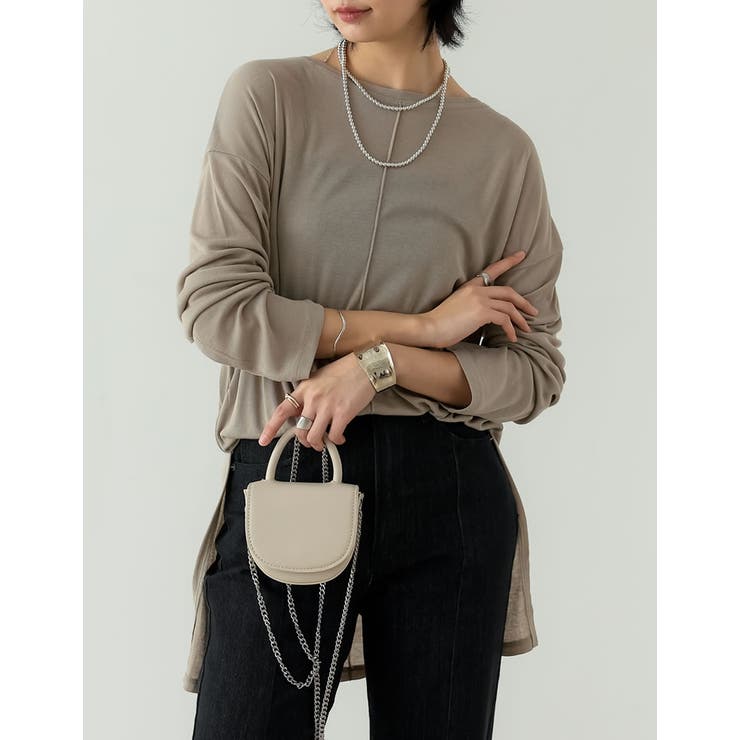 グレージュ(004) | シアーフライスセンターピンタックトップス | Re:EDIT