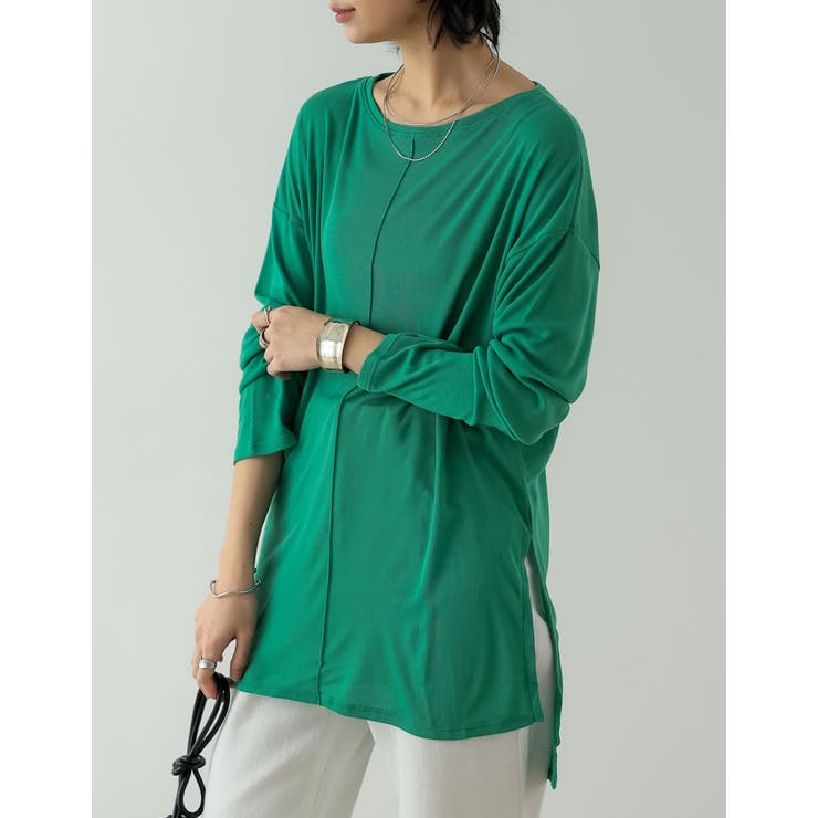 グリーン(015) | シアーフライスセンターピンタックトップス | Re:EDIT