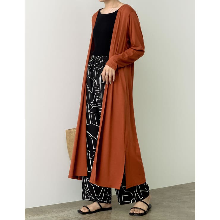 テラコッタ(027) | 2丈から選べるとろみロングカーディガン | Re:EDIT