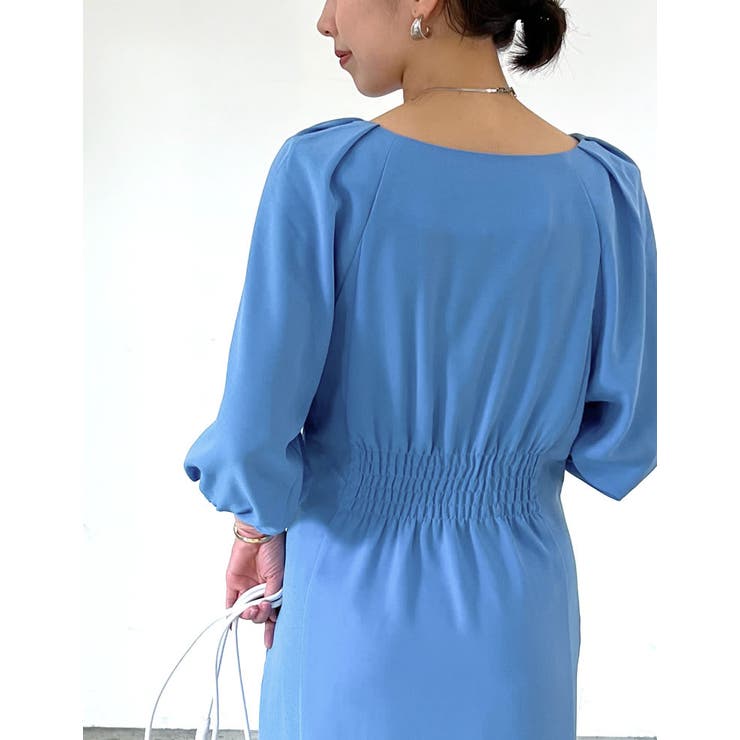 [低身長/高身長サイズ有]ポーラボリュームスリーブフレアマキシワンピース | Re:EDIT | 詳細画像13 