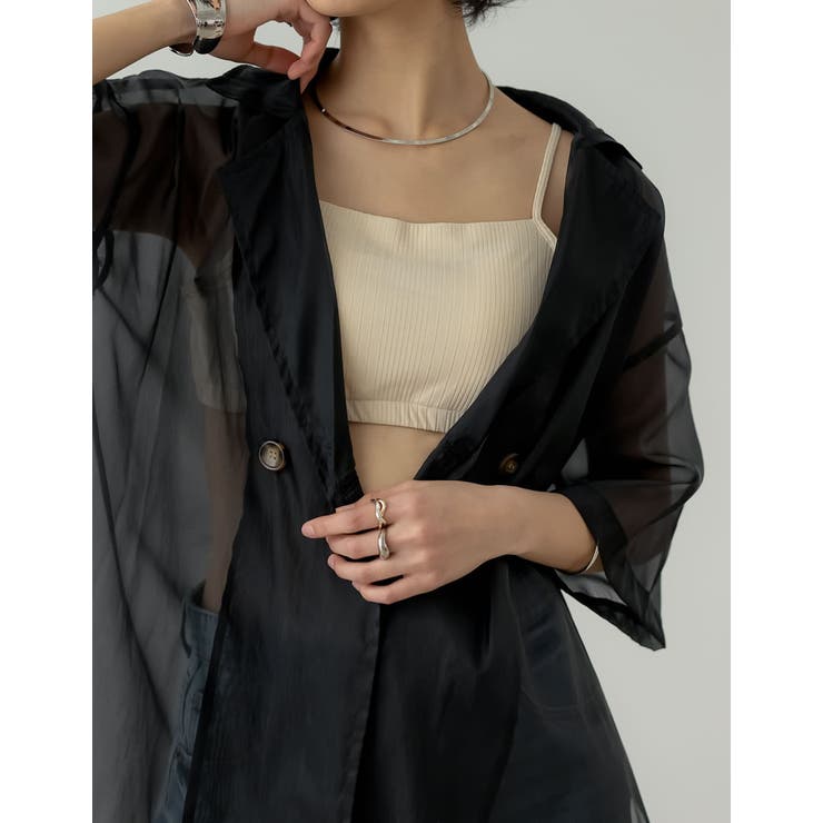 アイボリー(003) | カップ付きリブカットソーショートブラトップ | Re:EDIT