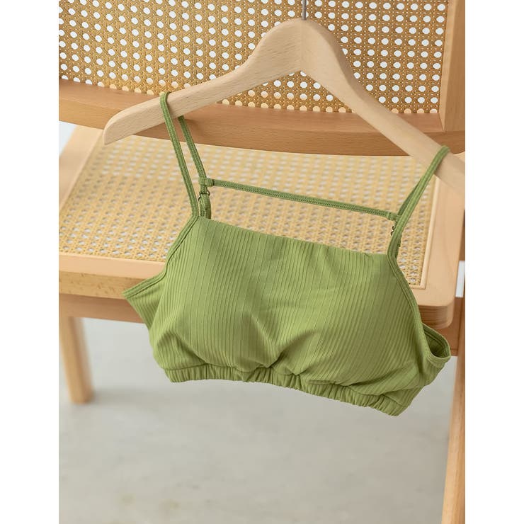 ライム(017) | カップ付きリブカットソーショートブラトップ | Re:EDIT