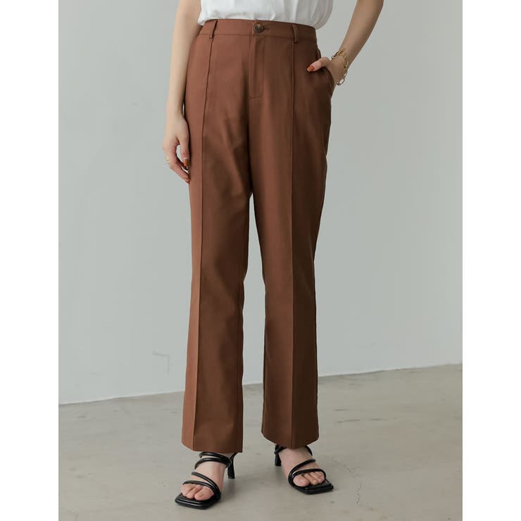 リネンとコットンブレンドで洗練されたストレートパンツ | Re:EDIT | 詳細画像3 