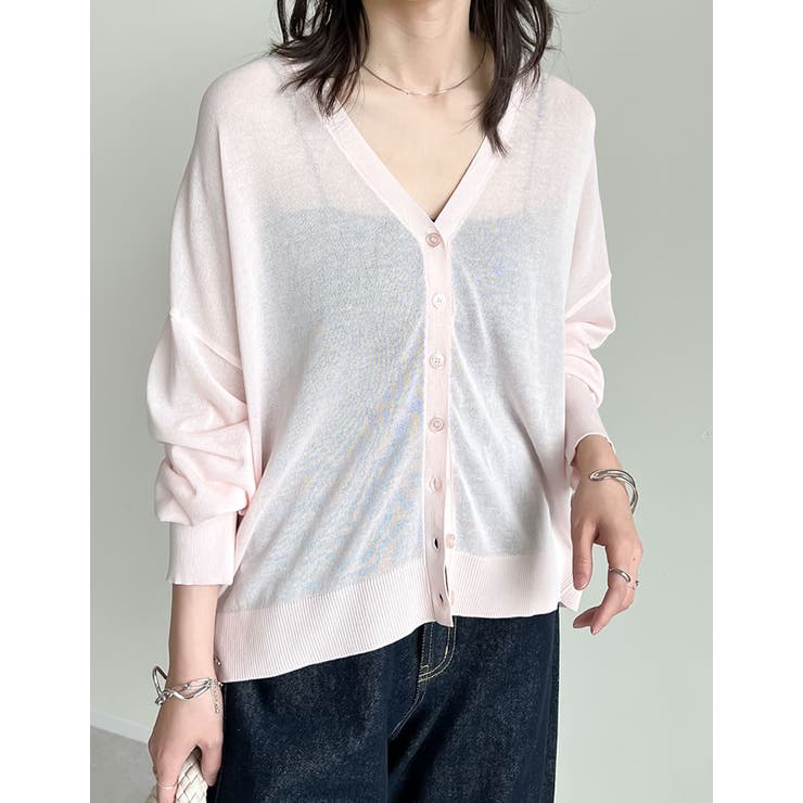 ストラ新品紙タグ付き⭐️麻リネンシアー素材ノーカラー