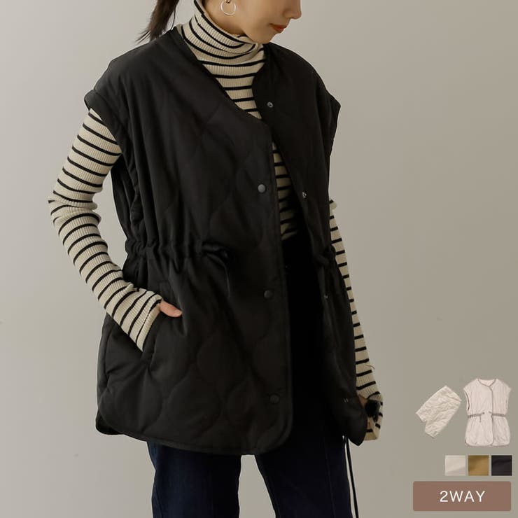 大人カジュアルコーデを楽しむ2WAYキルトジャケット | Re:EDIT | 詳細画像1 