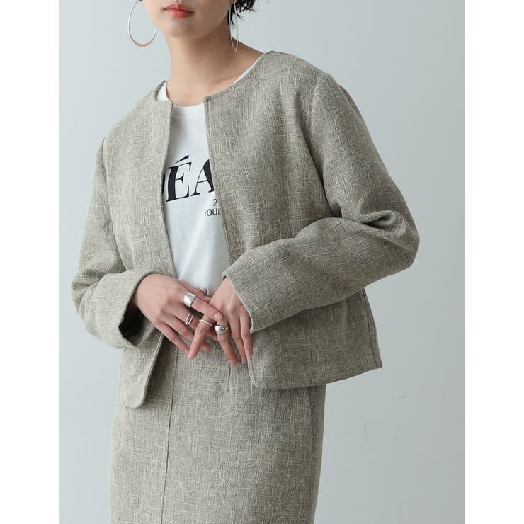 着回し力抜群な上品ツイードジャケット ファンシーツイードノーカラージャケット 品番 Gs Re Edit リエディ のレディースファッション通販 Shoplist ショップリスト