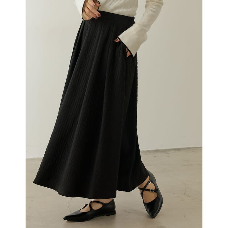 ブラック(001) | 表情豊かな生地感でデイリーコーデをアップデート [低身長サイズ有]カットジャガー… | Re:EDIT