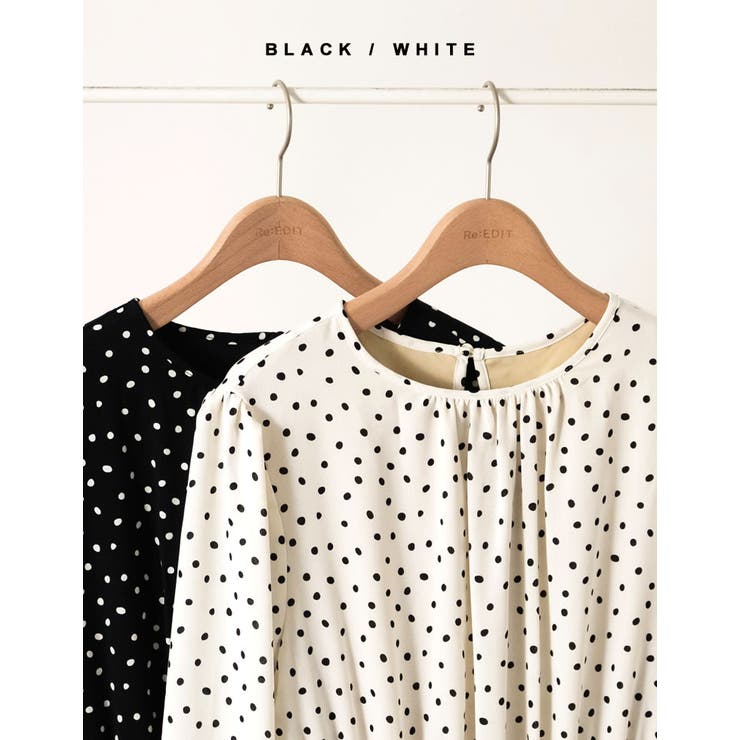 DAY CLOSET ワンピース レディース ドット柄シアーウエスト切替