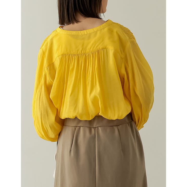 トレンドライクなカラーリングにも注目 シアーカフタンチュニックブラウス トップス | Re:EDIT | 詳細画像27 