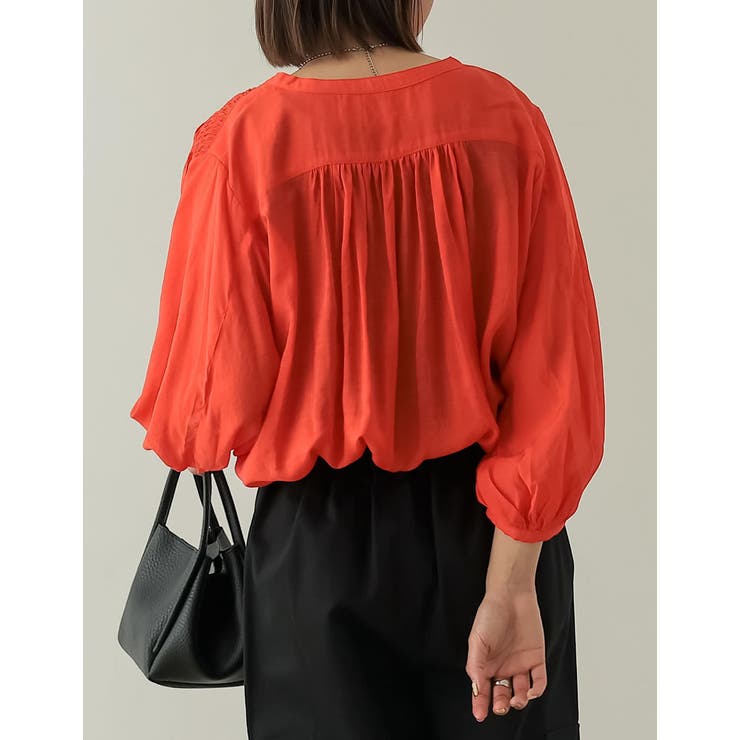 トレンドライクなカラーリングにも注目 シアーカフタンチュニックブラウス トップス | Re:EDIT | 詳細画像31 