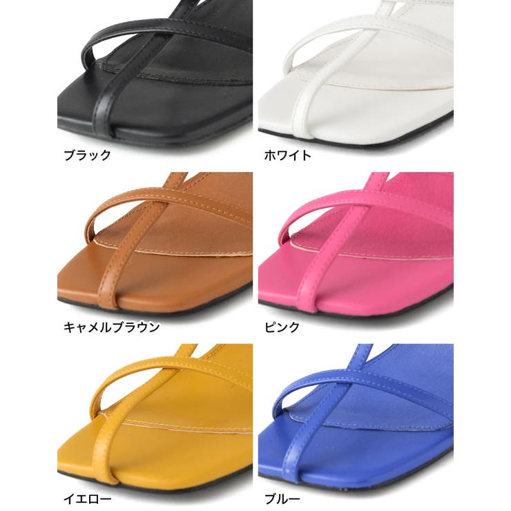 縦のベルトデザインで美脚見せも叶える 細ストラップミュールサンダル シューズ | Re:EDIT | 詳細画像19 