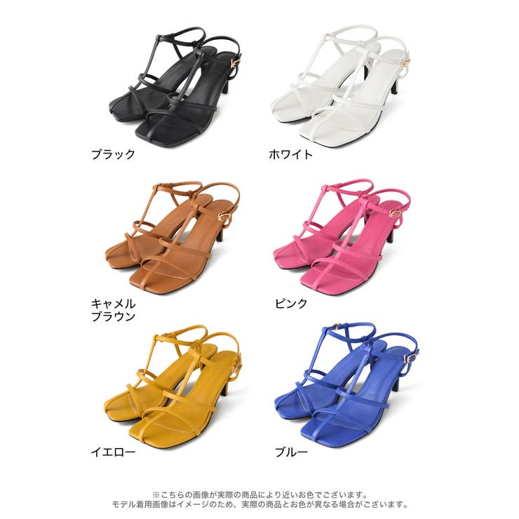 縦のベルトデザインで美脚見せも叶える 細ストラップミュールサンダル シューズ | Re:EDIT | 詳細画像18 