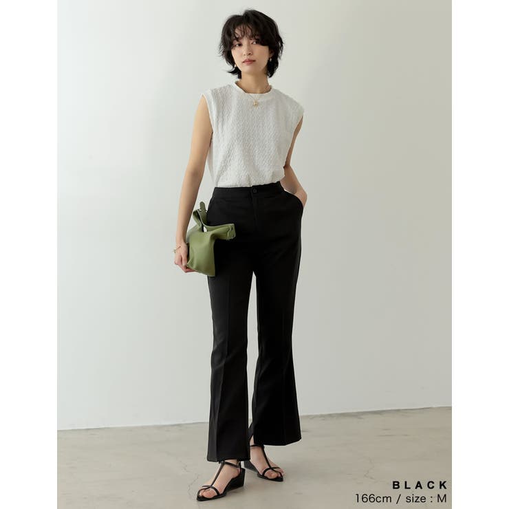 [低身長サイズ有]ツイルフィットフレアスラックス | Re:EDIT | 詳細画像8 