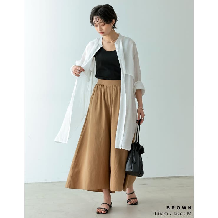 [低身長/高身長サイズ有]リネンライクロングスカンツ | Re:EDIT | 詳細画像13 