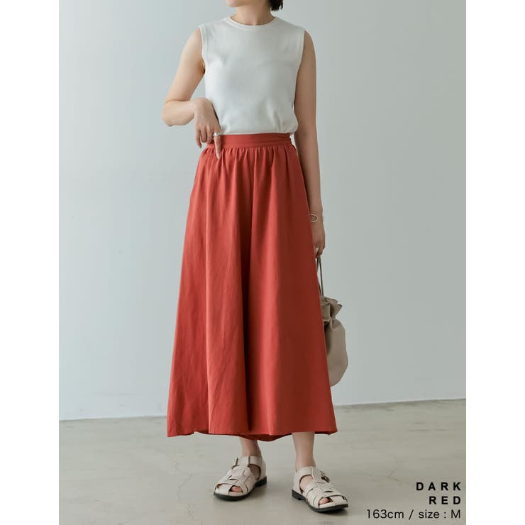 [低身長/高身長サイズ有]リネンライクロングスカンツ | Re:EDIT | 詳細画像14 