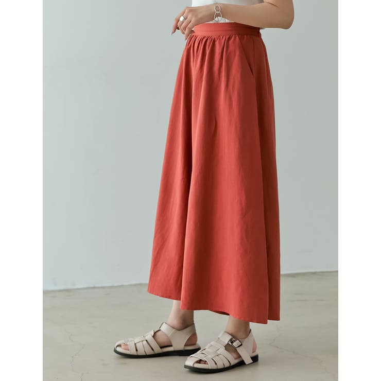 [低身長/高身長サイズ有]リネンライクロングスカンツ | Re:EDIT | 詳細画像15 