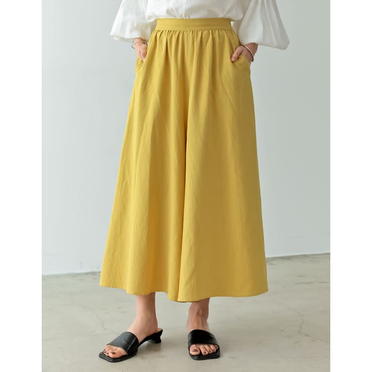 [低身長/高身長サイズ有]リネンライクロングスカンツ | Re:EDIT | 詳細画像7 