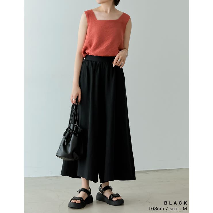 [低身長/高身長サイズ有]リネンライクロングスカンツ | Re:EDIT | 詳細画像9 