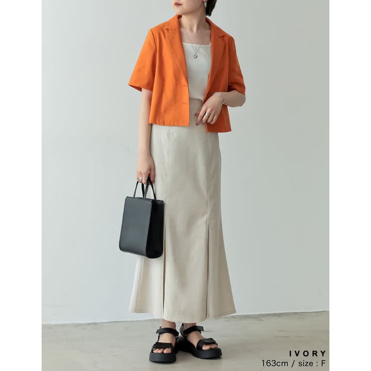 様々なシーンにぴったりなナチュラルスカート ボックスタックマーメイドスカート | Re:EDIT | 詳細画像13 